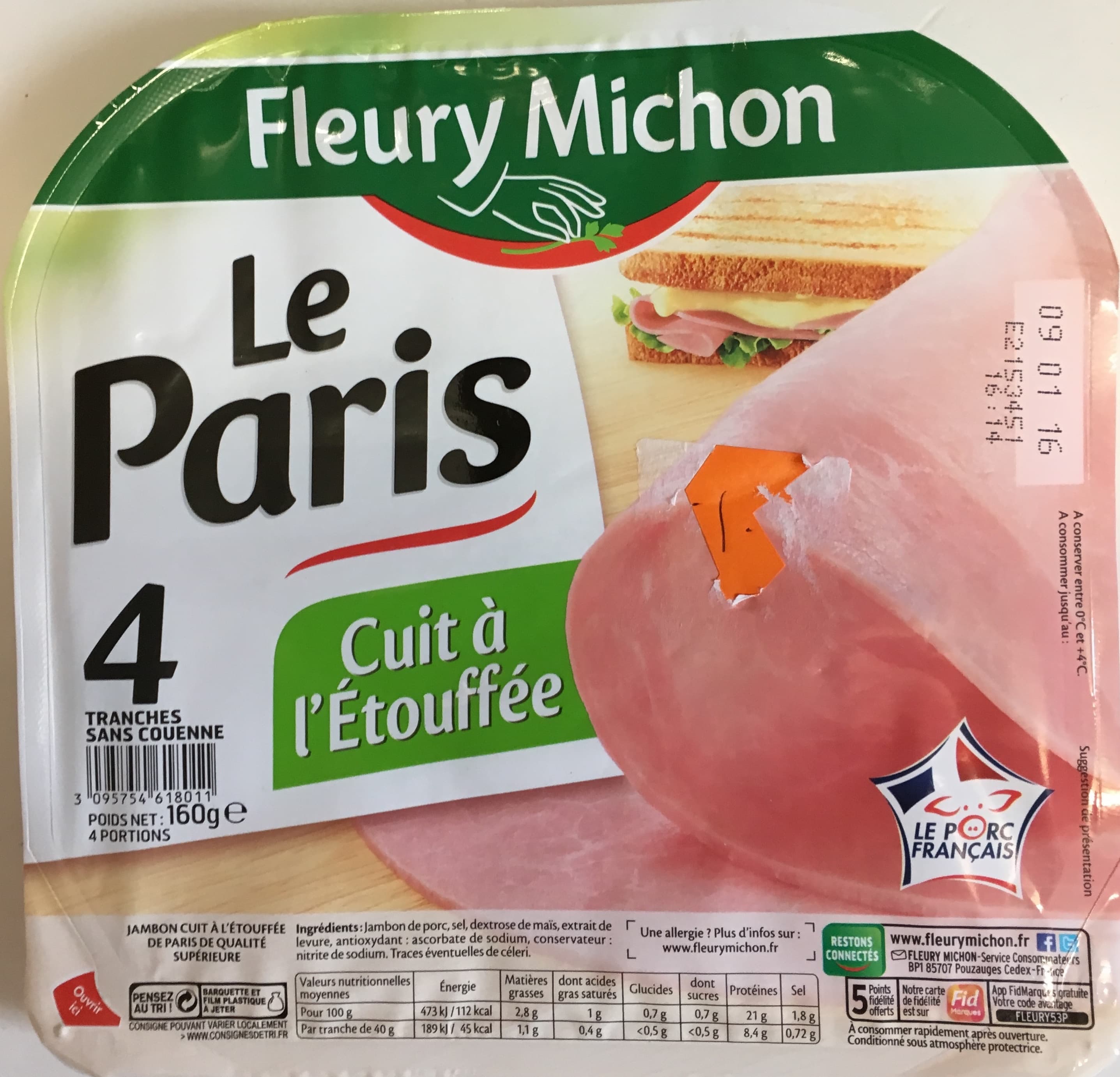 Fleury Michon Le Paris cuit à l'étouffée packshot
