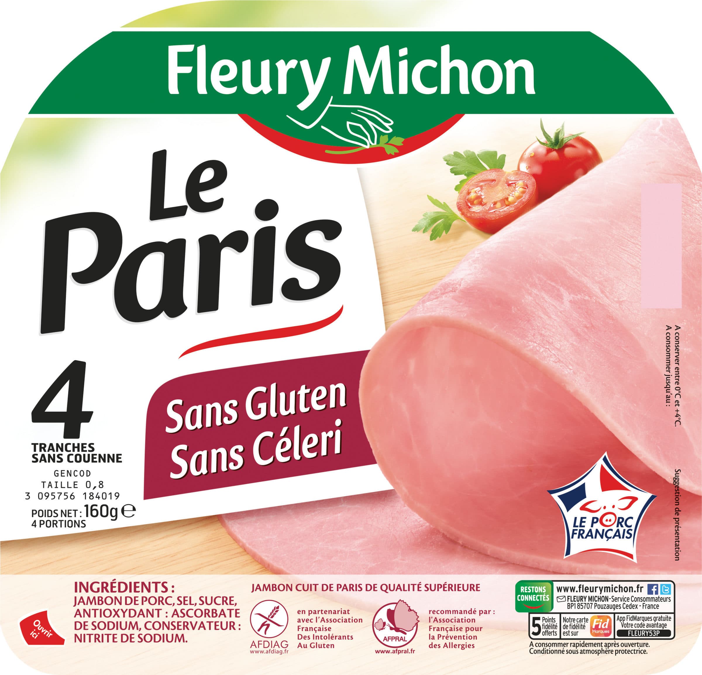 Fleury Michon Le Paris sans gluten, sans céleri - 4 tr. packshot