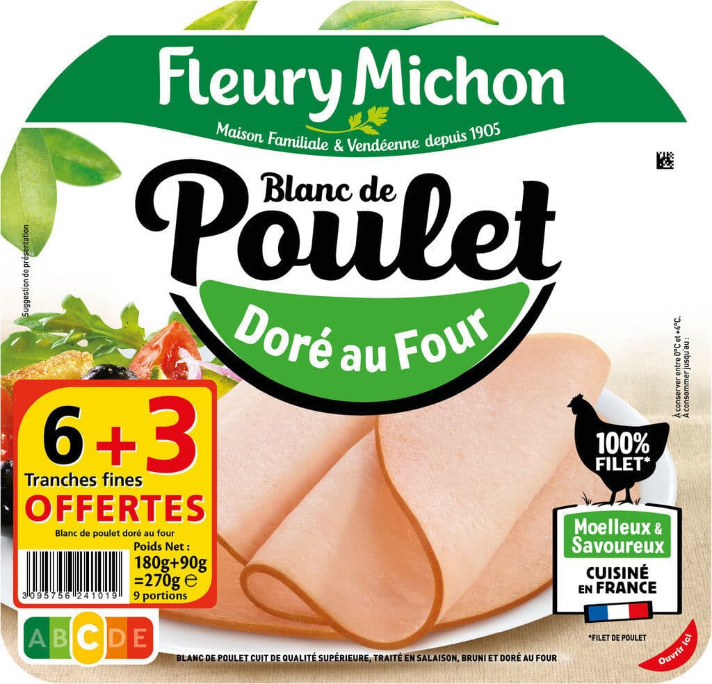 Fleury Michon Blanc de POULET Doré au Four packshot
