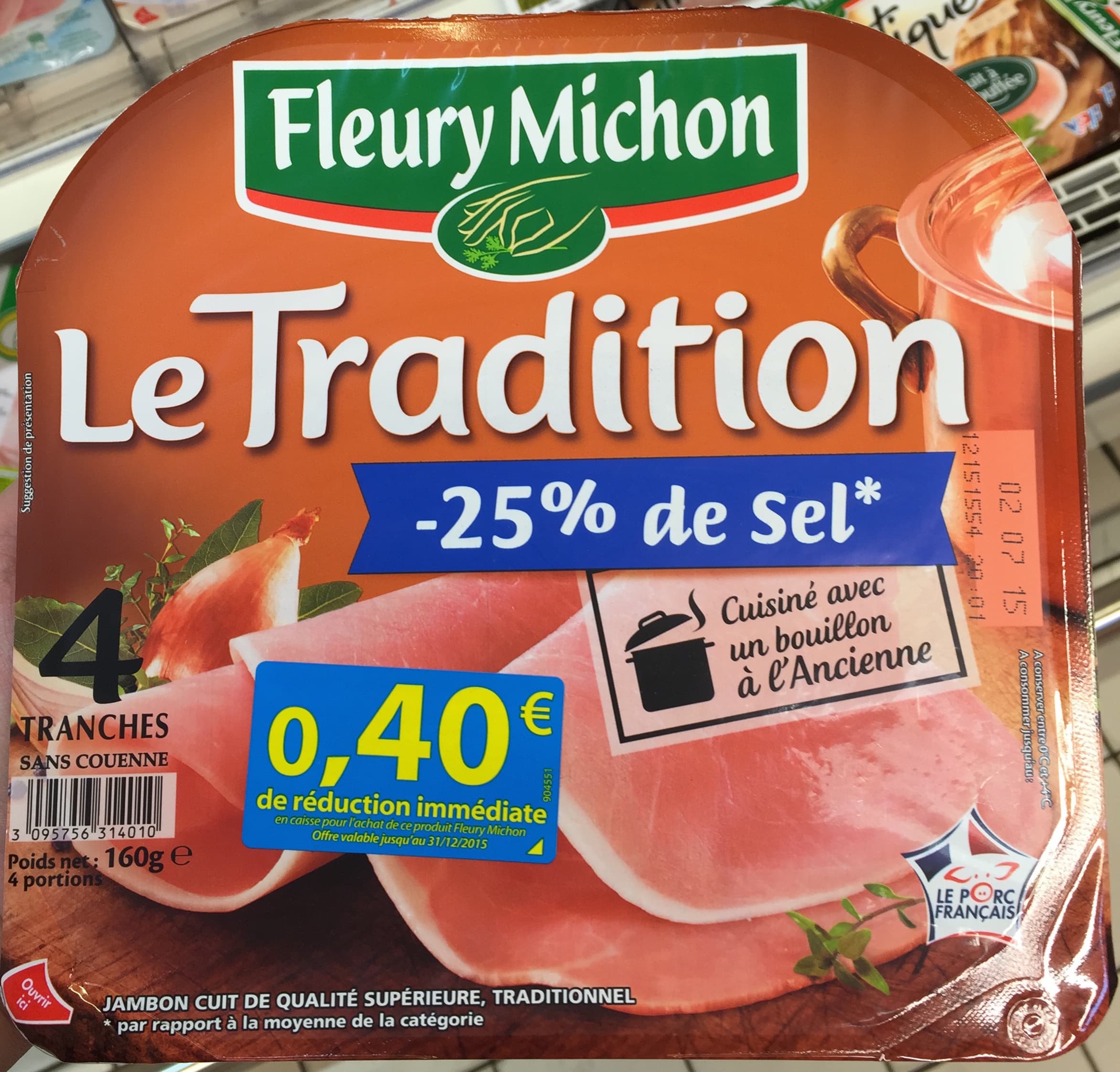 Fleury Michon Le Tradition - Jambon cuit de qualité supérieure packshot