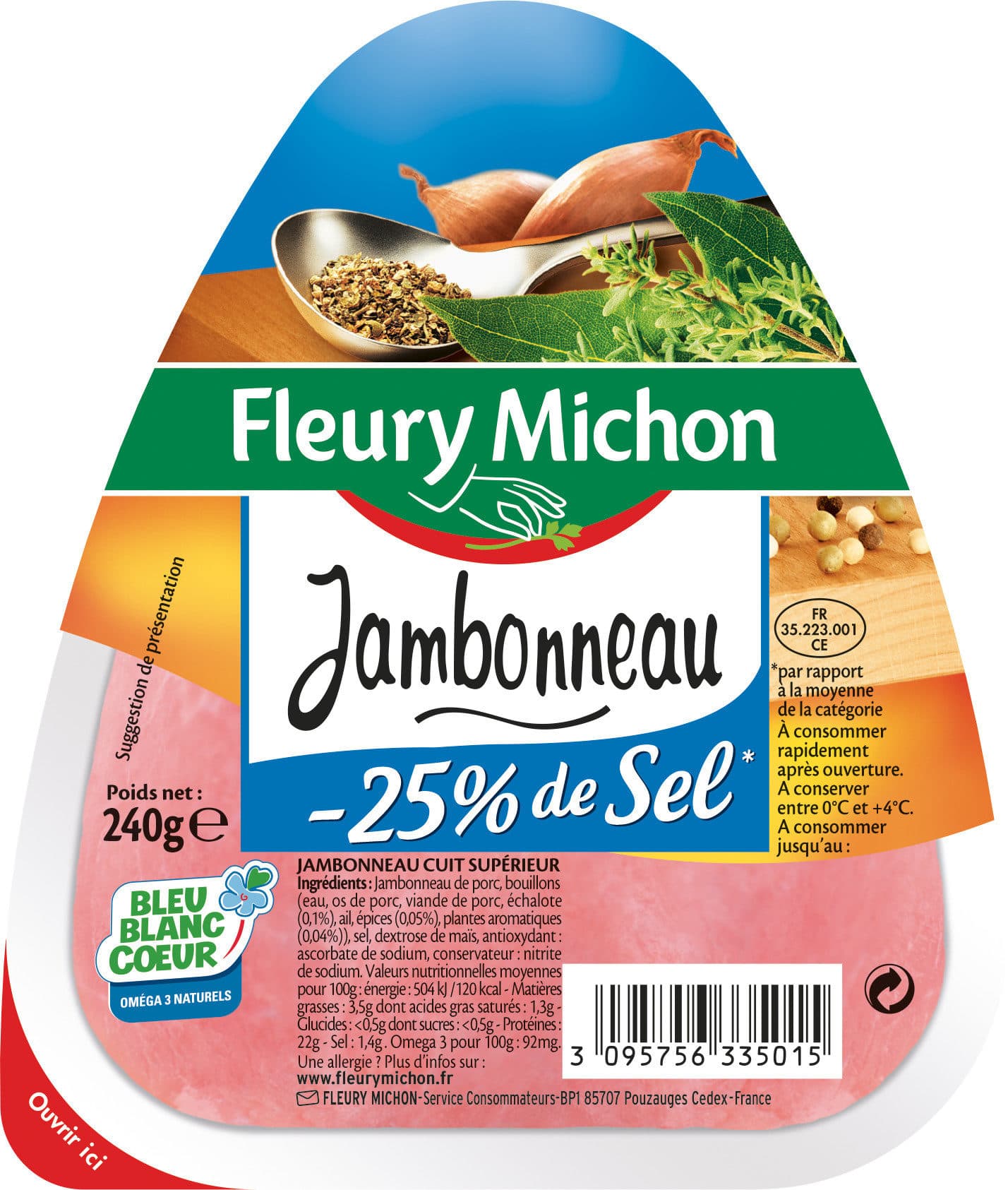Fleury Michon Jambonneau -25% de Sel packshot