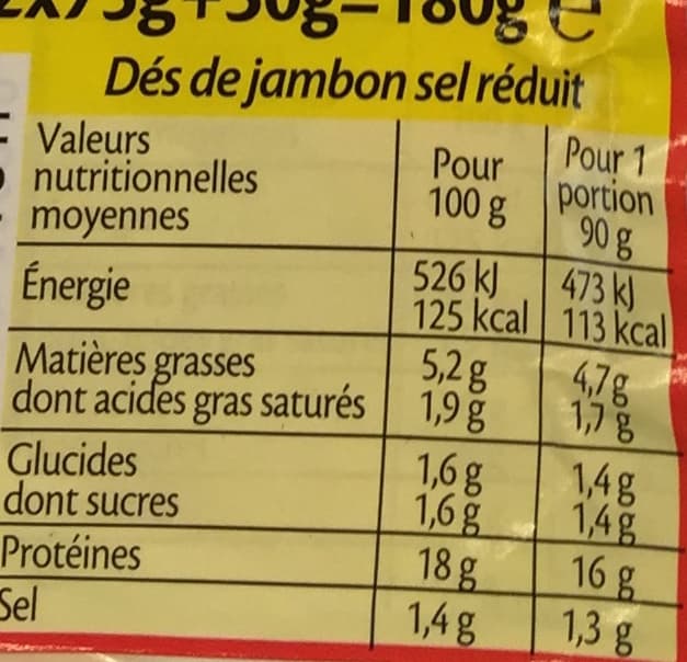 Fleury Michon Dés de Jambon (-25% de sel) (+20% gratuit) packshot