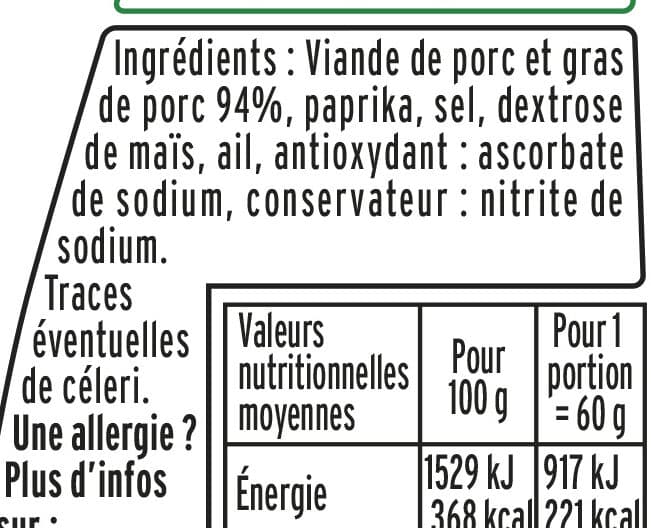 Fleury Michon Dés de chorizo packshot