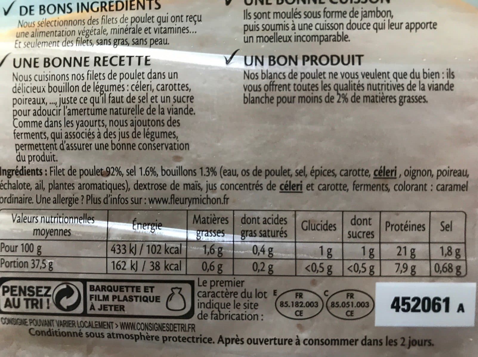 Fleury Michon Blanc de poulet, 100% filet packshot