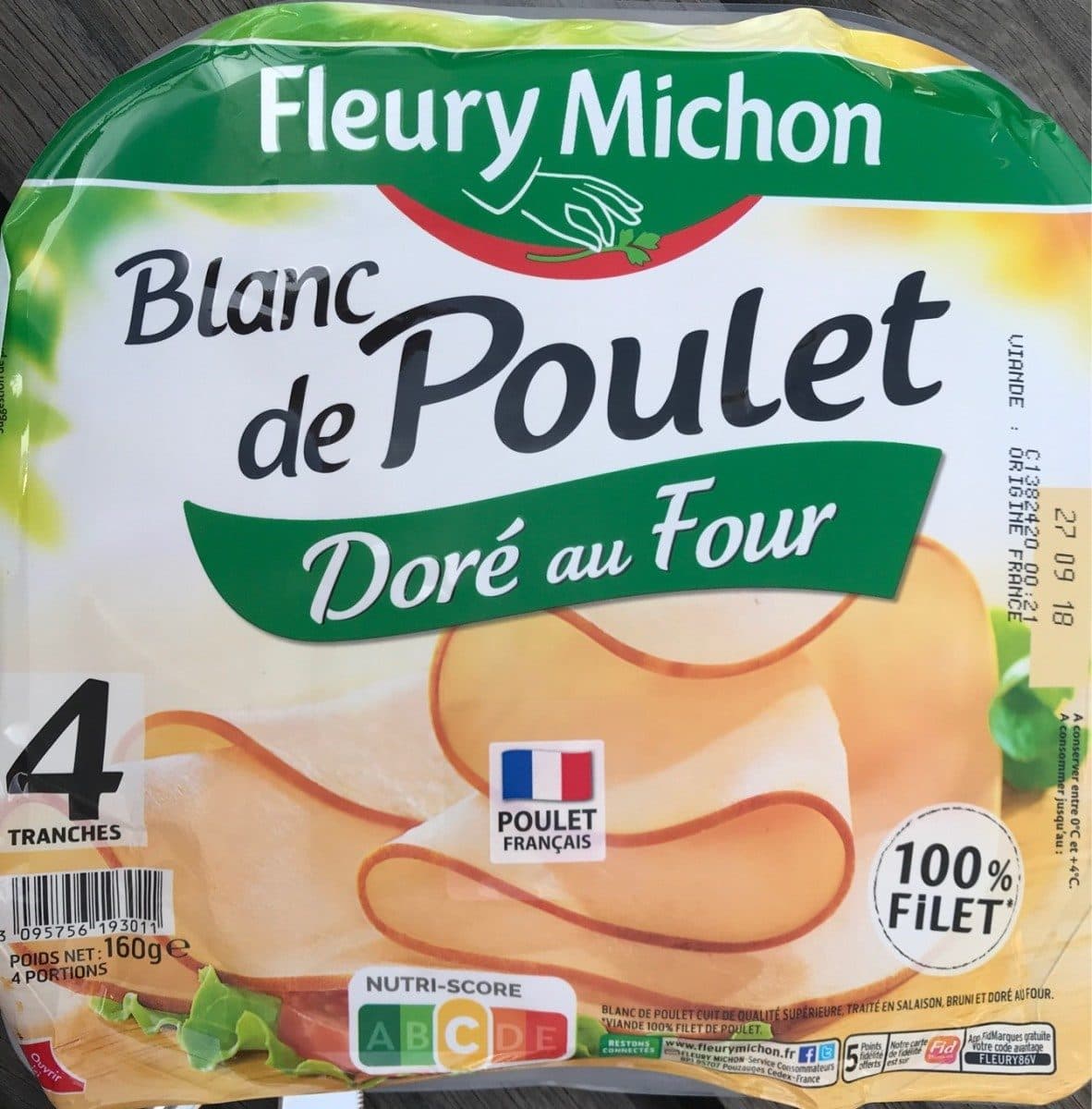 Fleury Michon Blanc de Poulet 4 tranches packshot