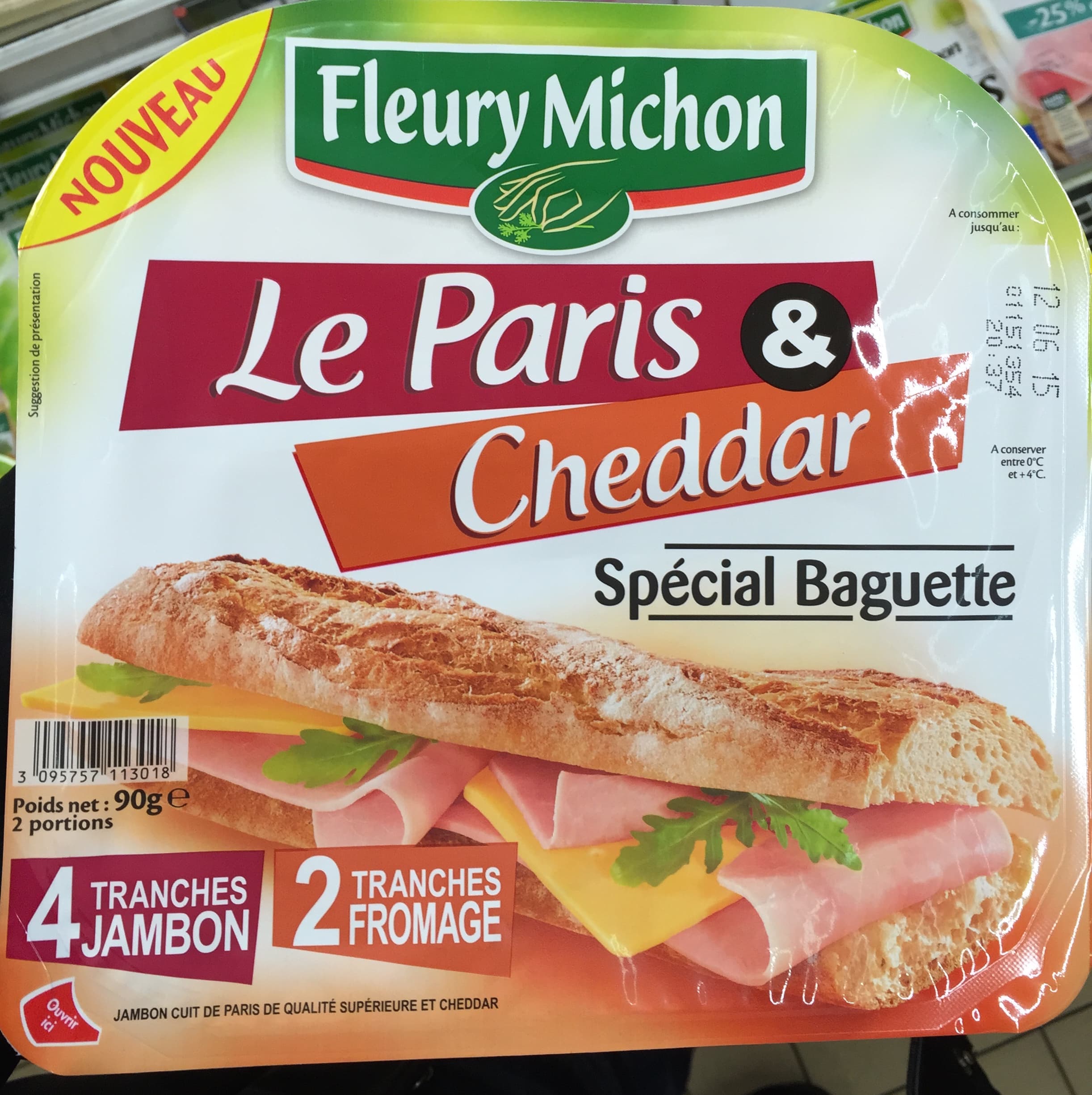 Fleury Michon Le Paris & Cheddar spécial Baguette packshot