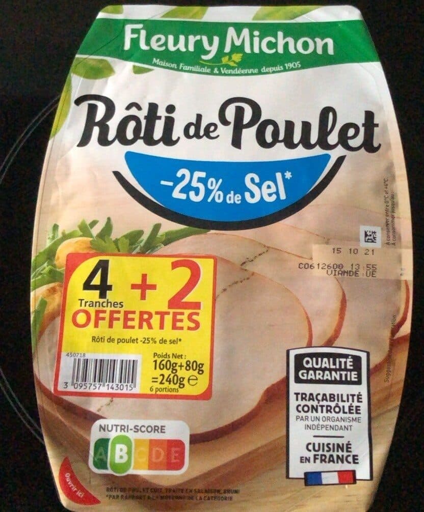 Fleury Michon Roti de poulet packshot