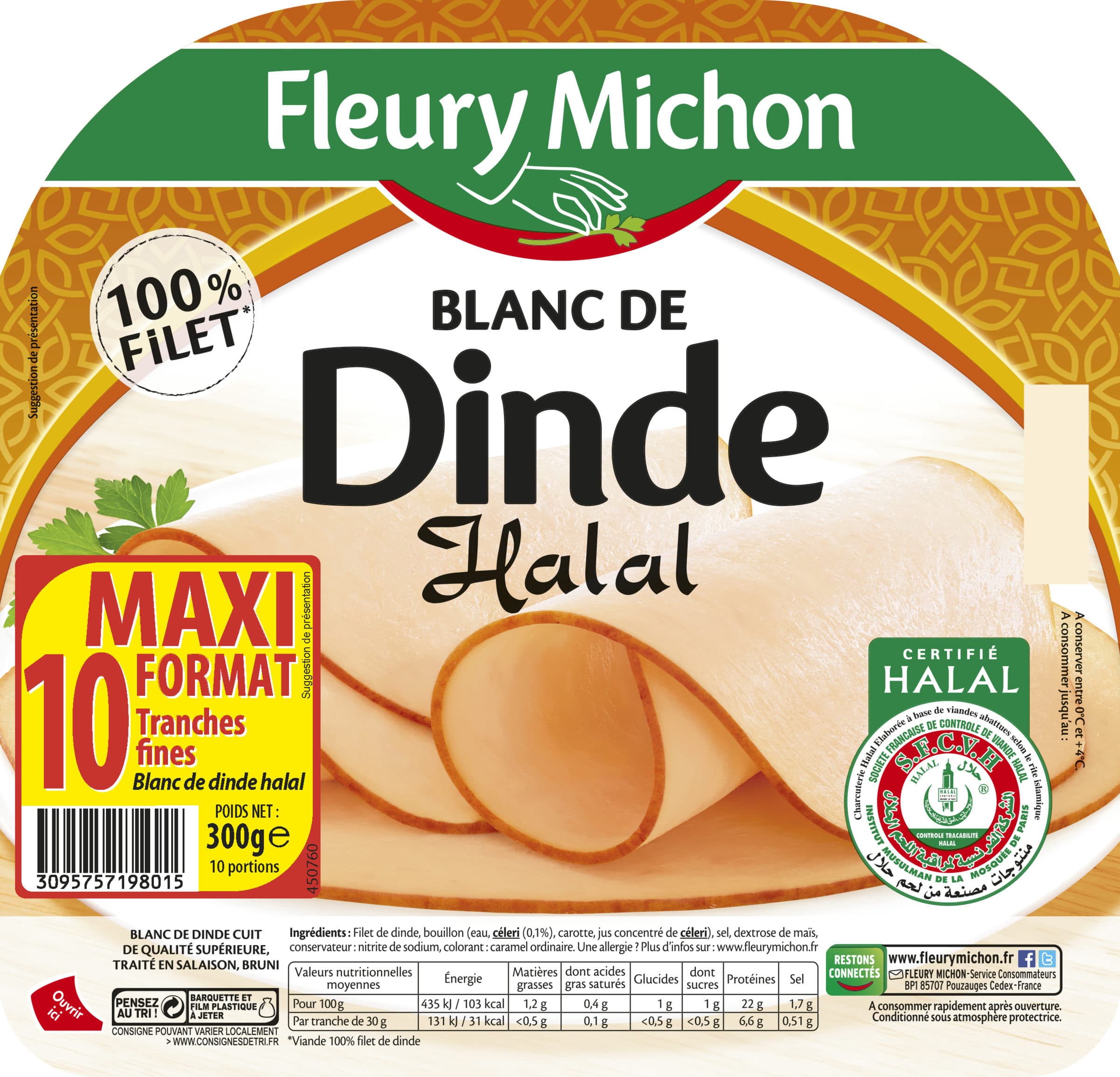 Fleury Michon Blanc de dinde Halal - 10tr. packshot