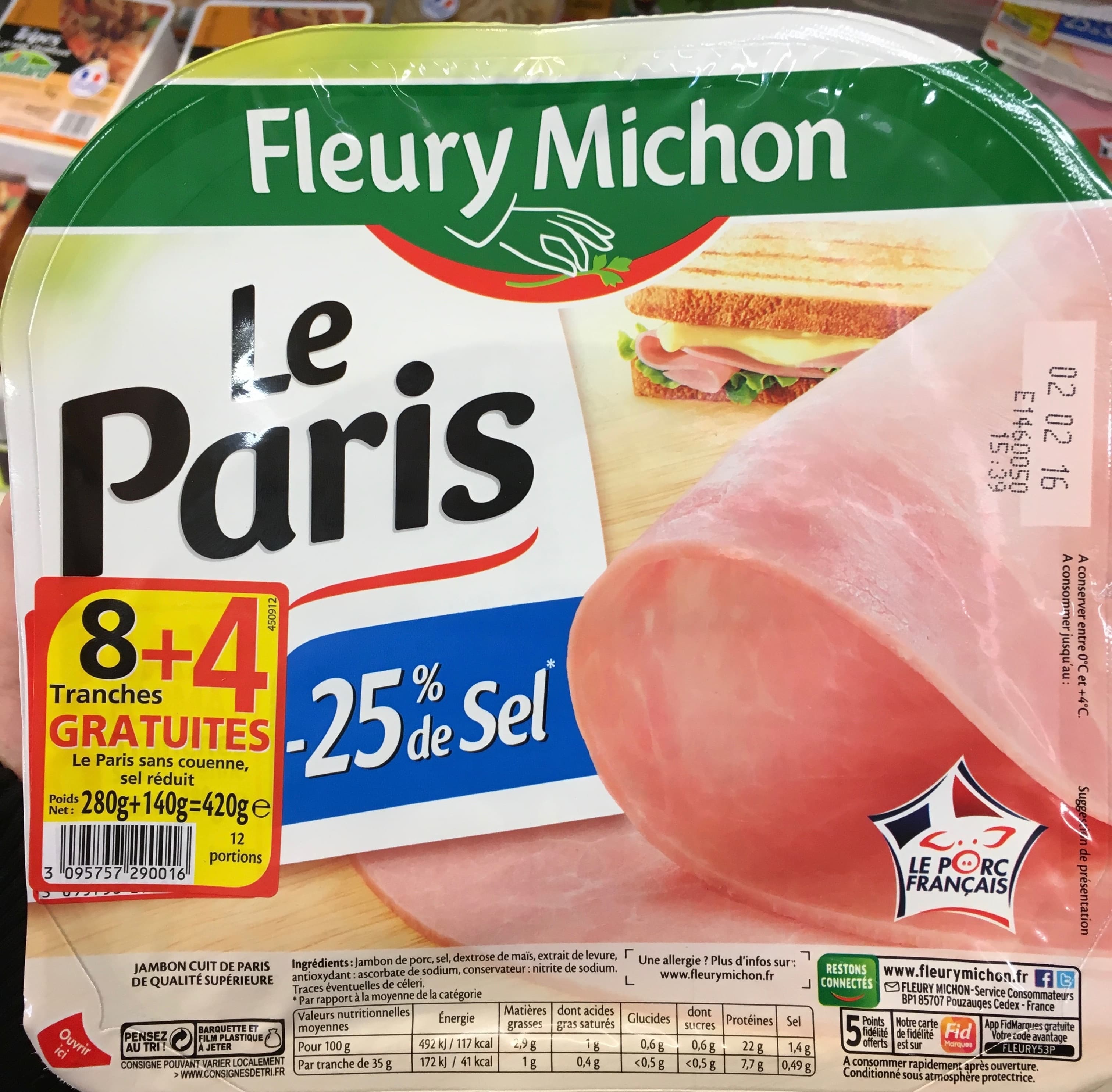Fleury Michon Le Paris (-25% de sel) (8 + 4 gratuites) packshot
