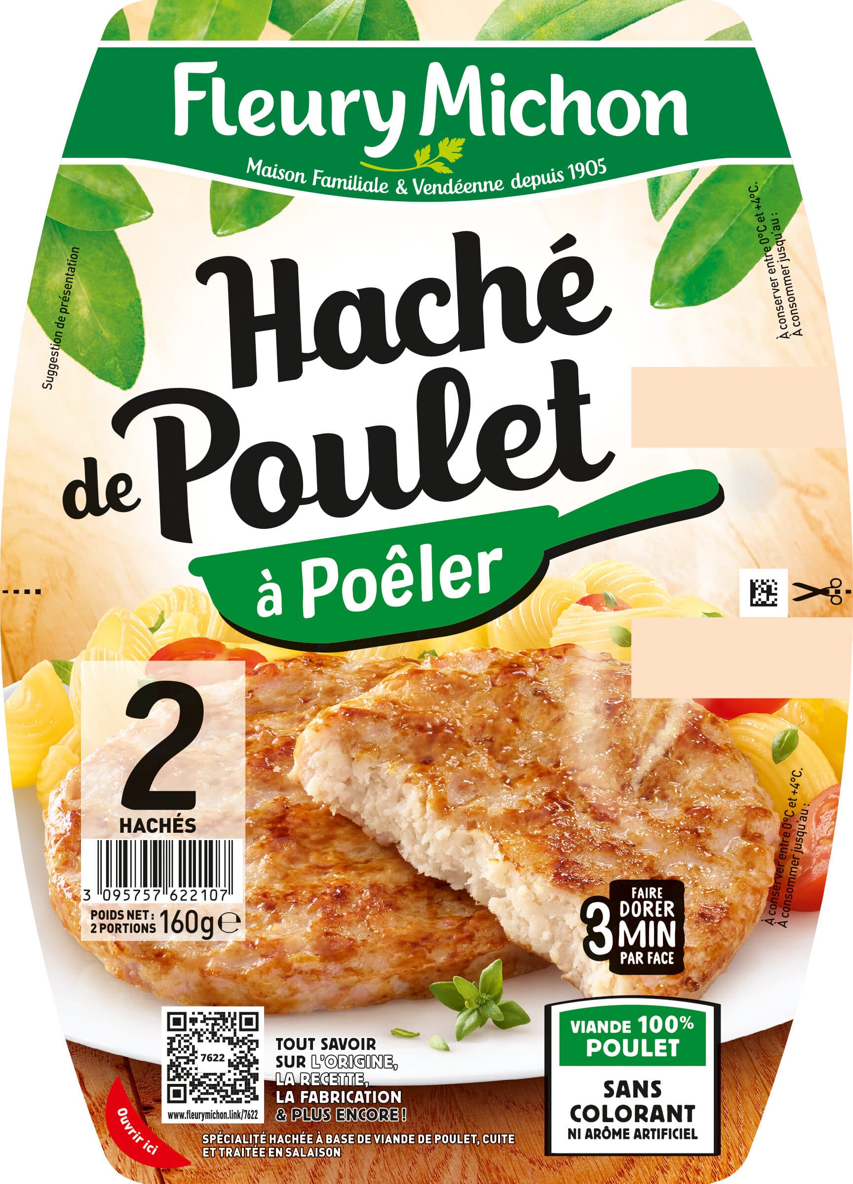 Fleury Michon Le Haché de Poulet - à Poêler packshot