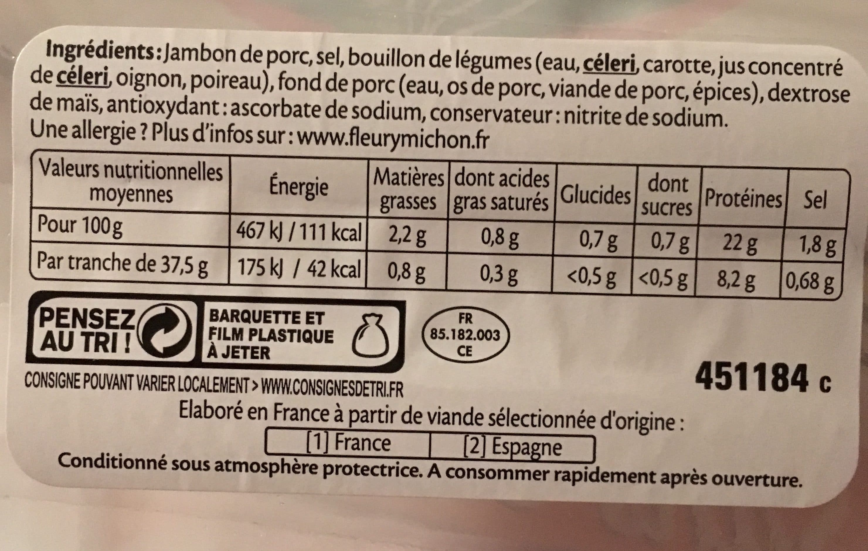 Fleury Michon 4 tranches jambon fumé packshot