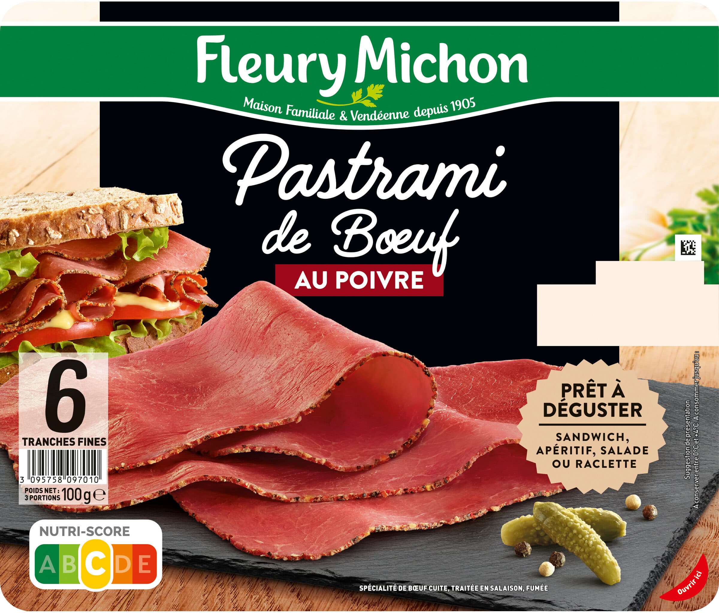 Fleury Michon Pastrami de Boeuf - au Poivre packshot