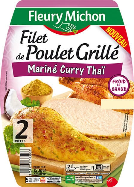 Fleury Michon Filet de Poulet Grillé mariné Curry Thaï packshot