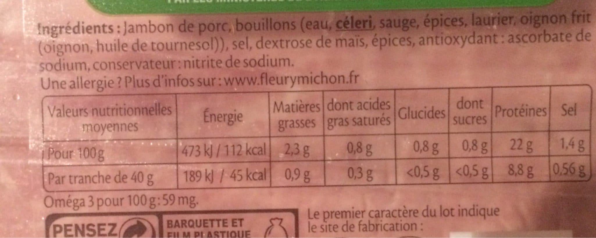 Fleury Michon Le supérieur -25% de Sel packshot