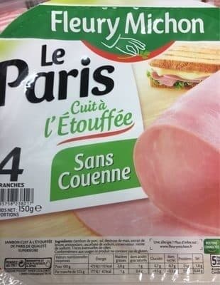 Fleury Michon Jambon Le Supérieur cuit à l'étouffée sans couenne packshot