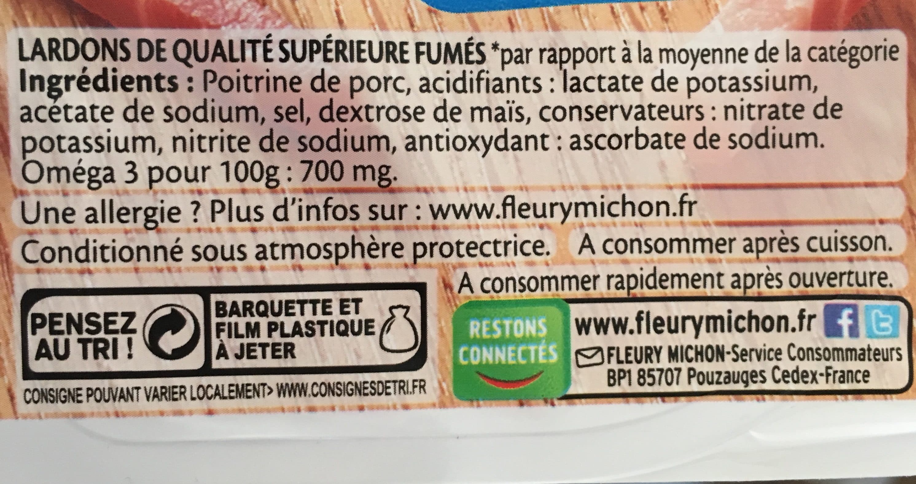 Fleury Michon Allumettes fumées- 25% de sel - 2 x75g packshot