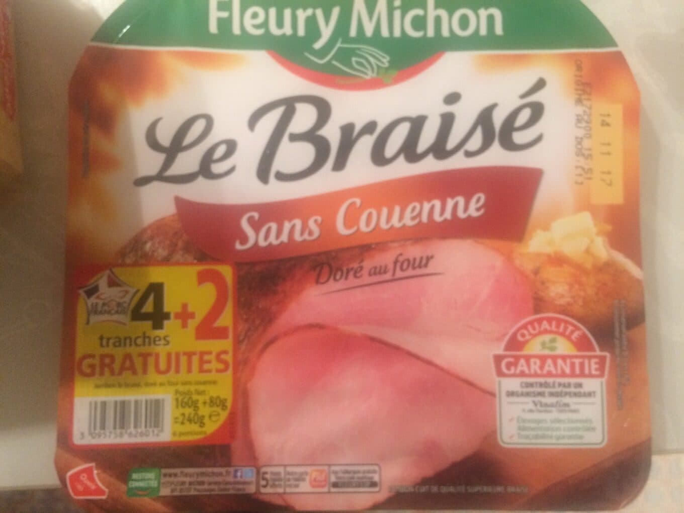 Fleury Michon Jambon le braisé sans couenne packshot