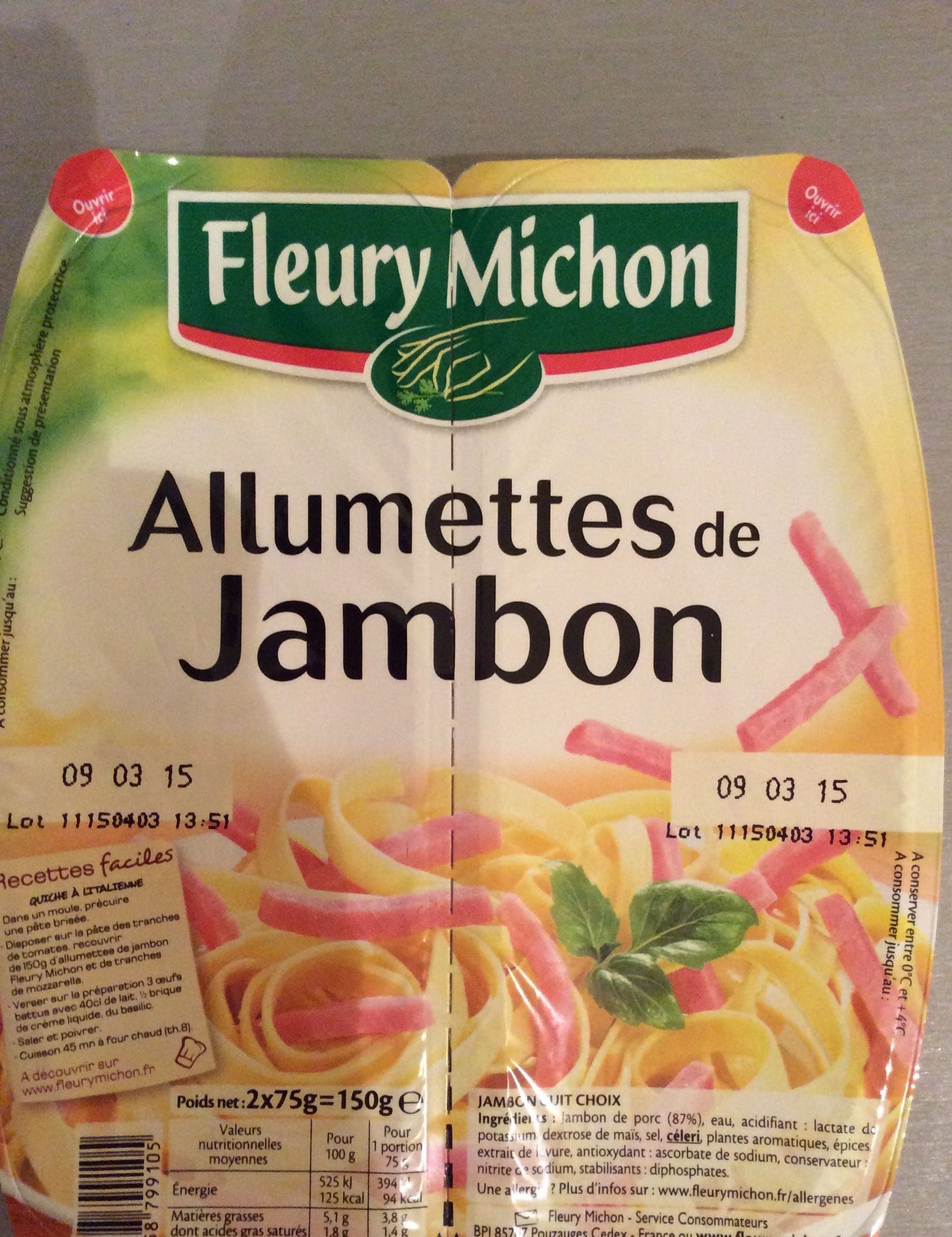 Fleury Michon Allumettes de Jambon packshot