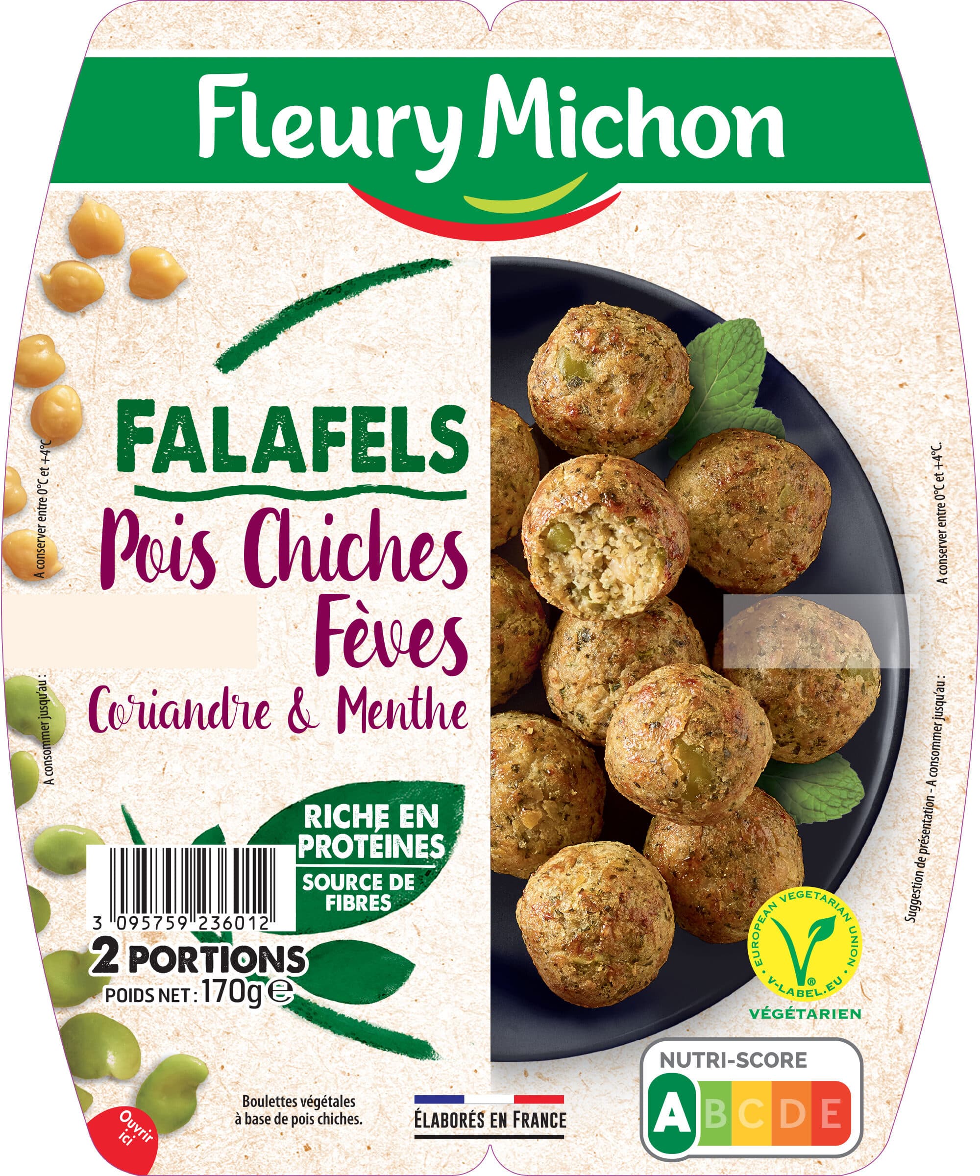 Fleury Michon Falafels pois chiches, fèves, coriandre et menthe packshot