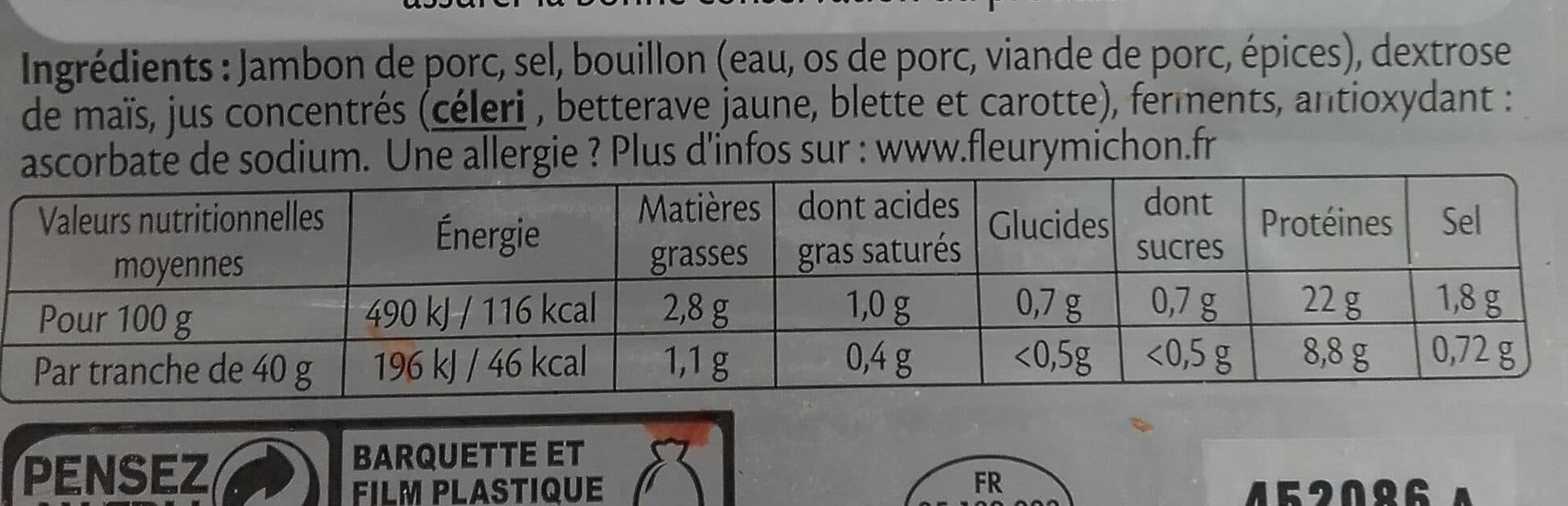 Fleury Michon Le supérieur, sans conservateur ajouté sans sel nitrité packshot