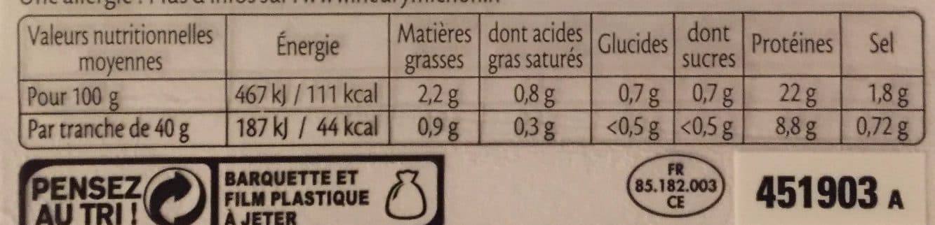 Fleury Michon Jambon le superieur sans sel nitrité, sans couenne packshot