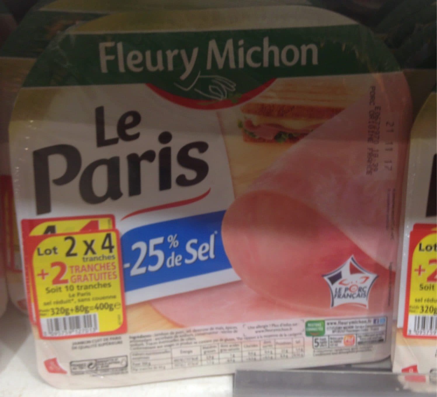 Fleury Michon Le Jambon de Paris -25% de Sel packshot