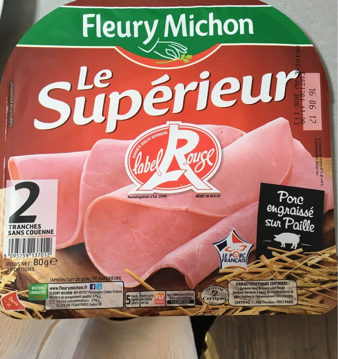 Fleury Michon Jambon Le Supérieur packshot