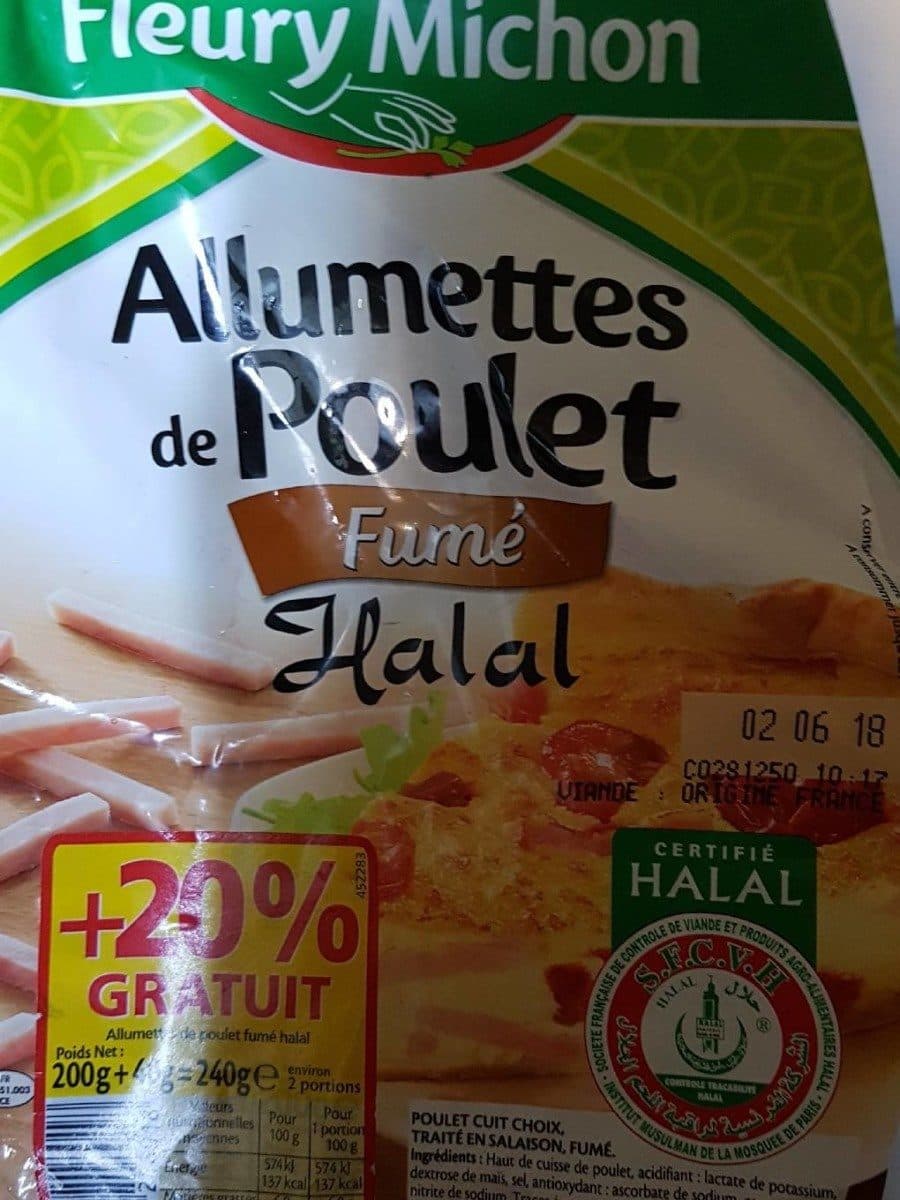 Fleury Michon Allumettes de poulet fumé halal packshot