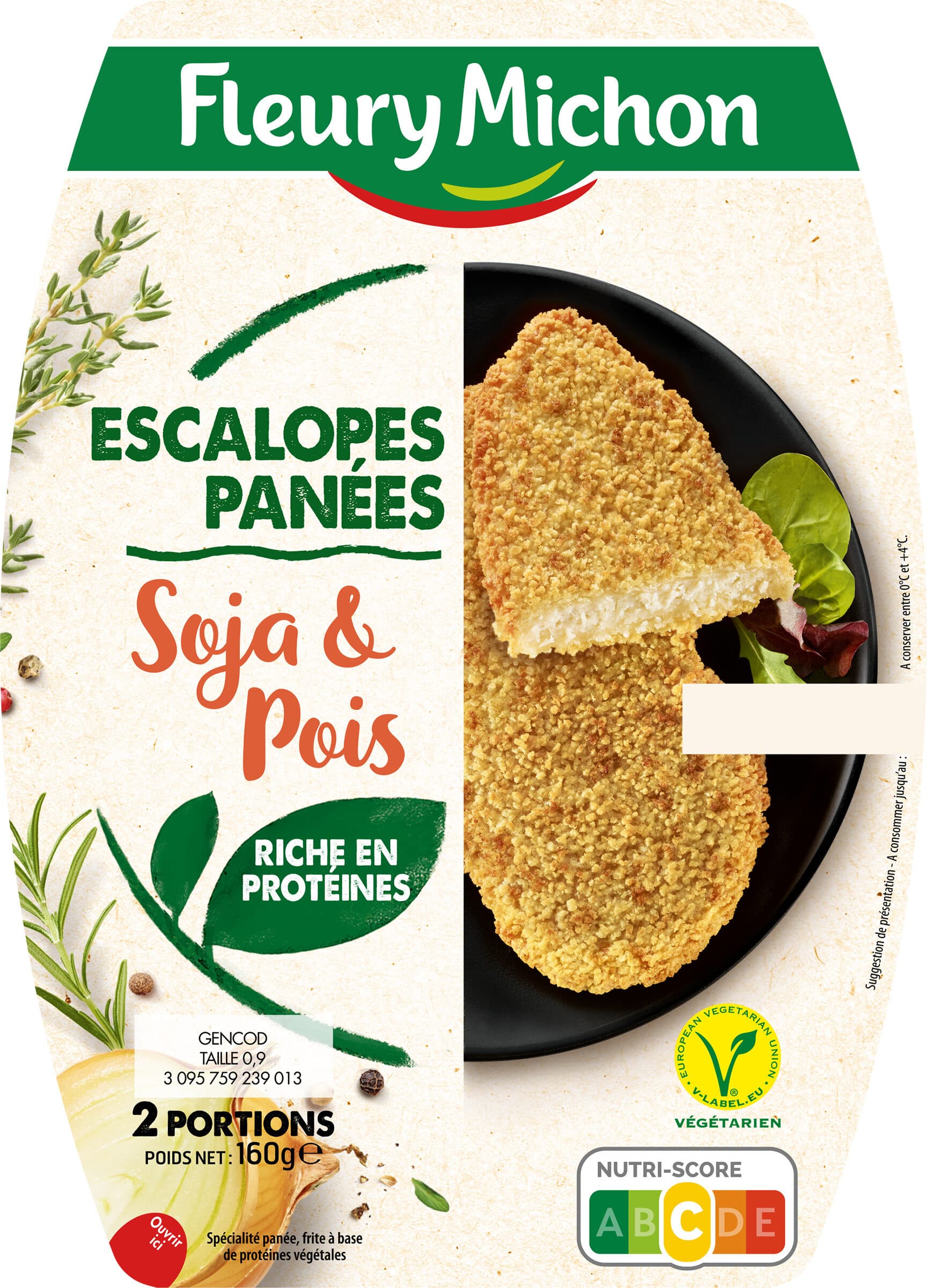 Fleury michon Escalopes panées Soja & Pois packshot
