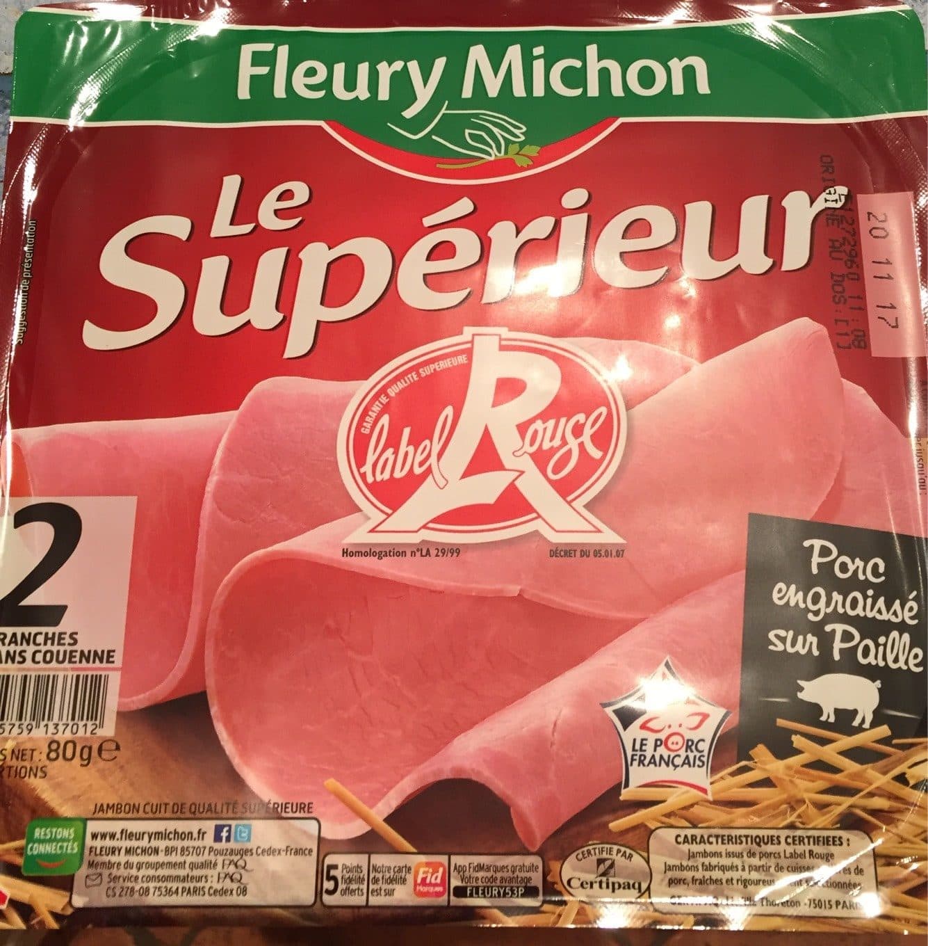 Fleury Michon Jambon le Supérieur sans Couenne packshot