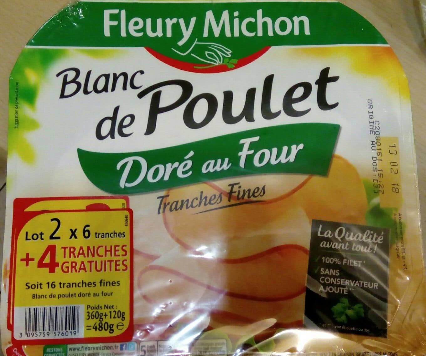 Fleury Michon Blanc de poulet 8 tranches packshot
