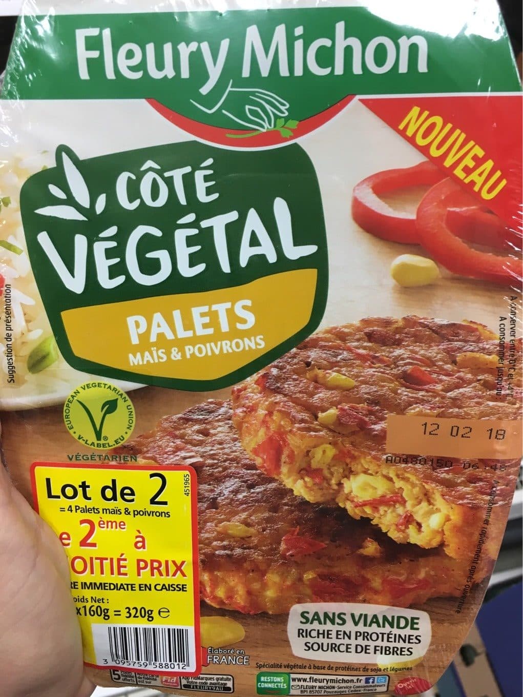 Fleury Michon Coté vegetal palets mais poivrons packshot