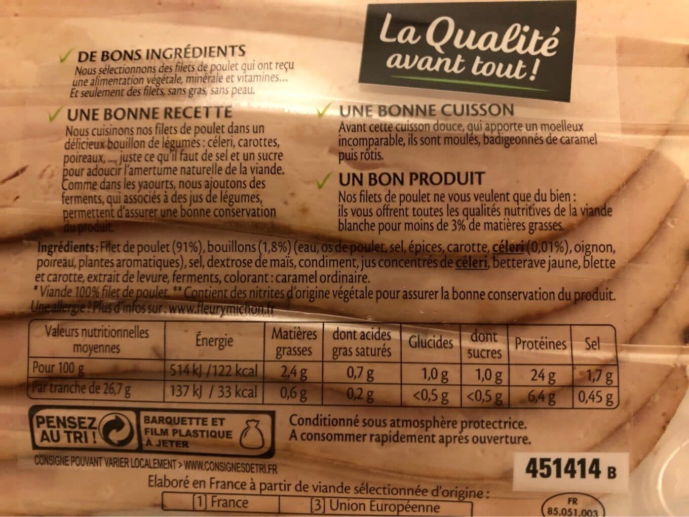 Fleury Michon Filet de Poulet Roti packshot