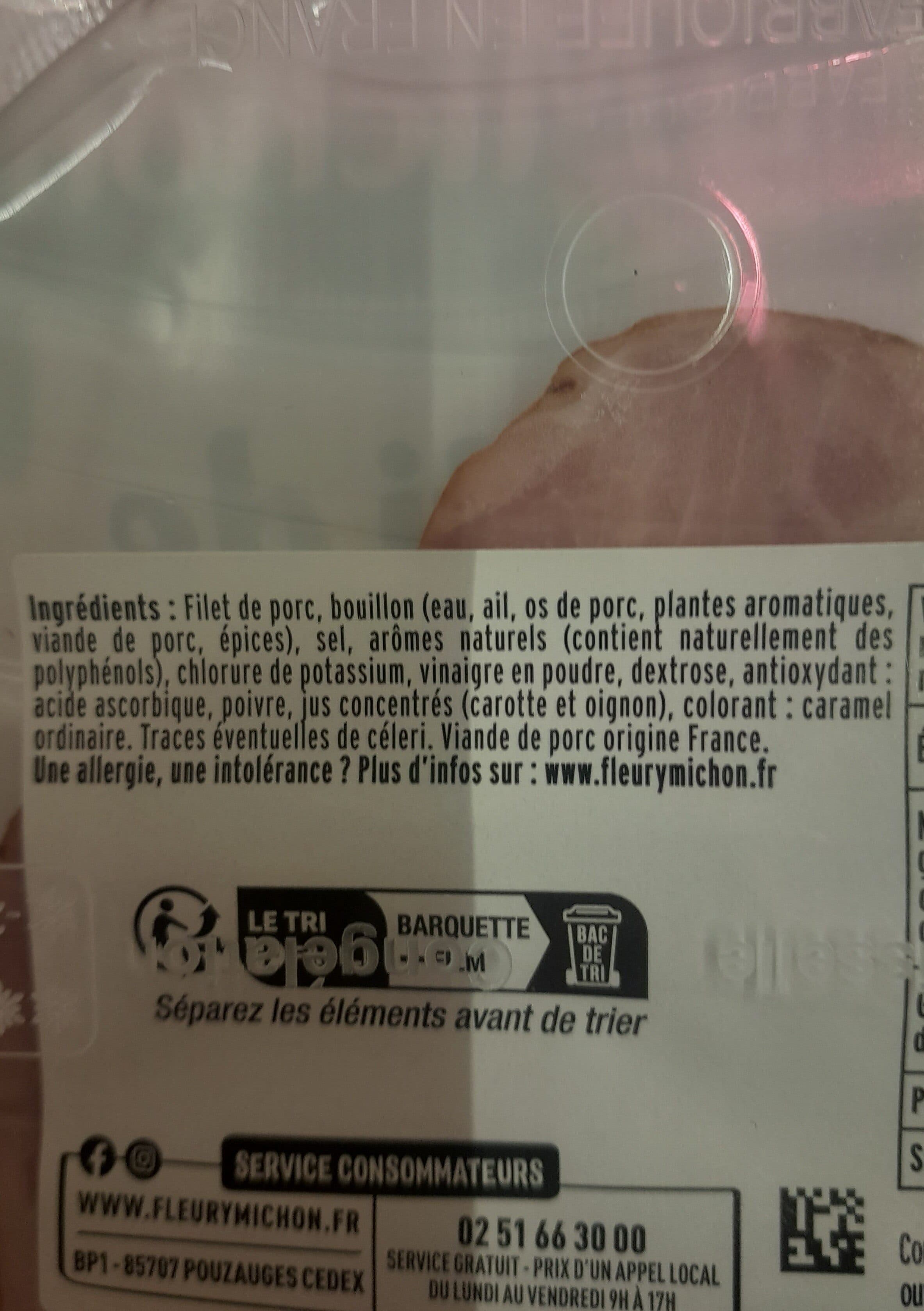 Fleury Michon Rôti de porc cuit nitrité packshot