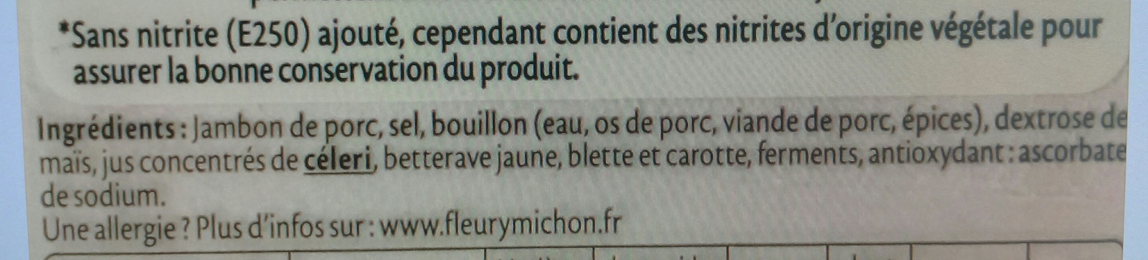 Fleury Michon Jambon Le Supérieur sans sel nitrité 6 tranches packshot