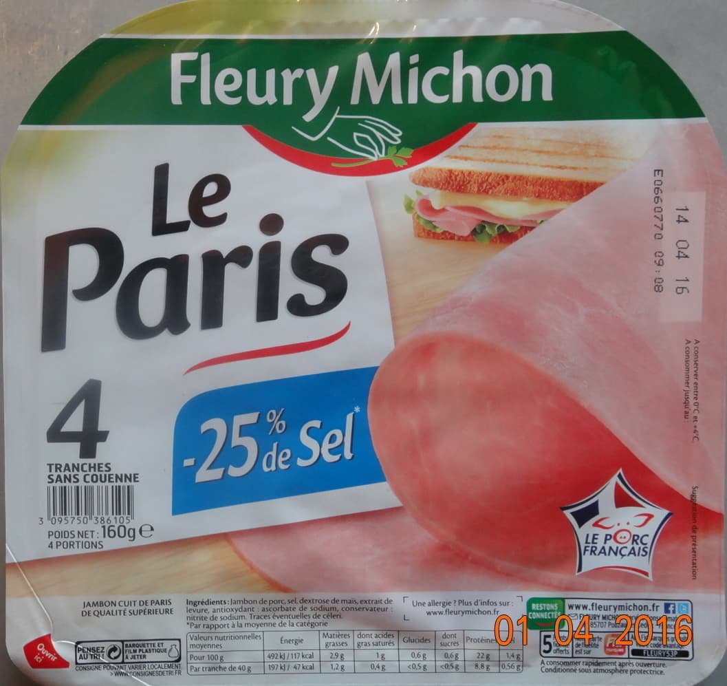 Fleury Michon Le Paris, -25% de sel packshot