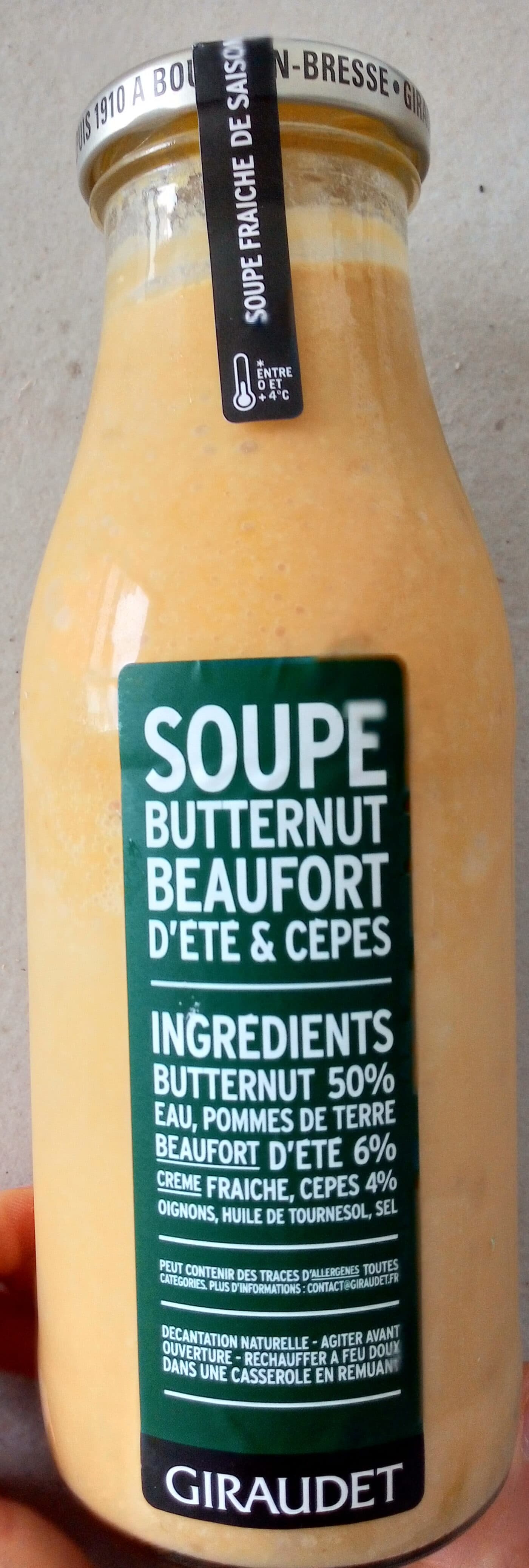 Giraudet Soupe butternut beaufort d'été & cèpes packshot