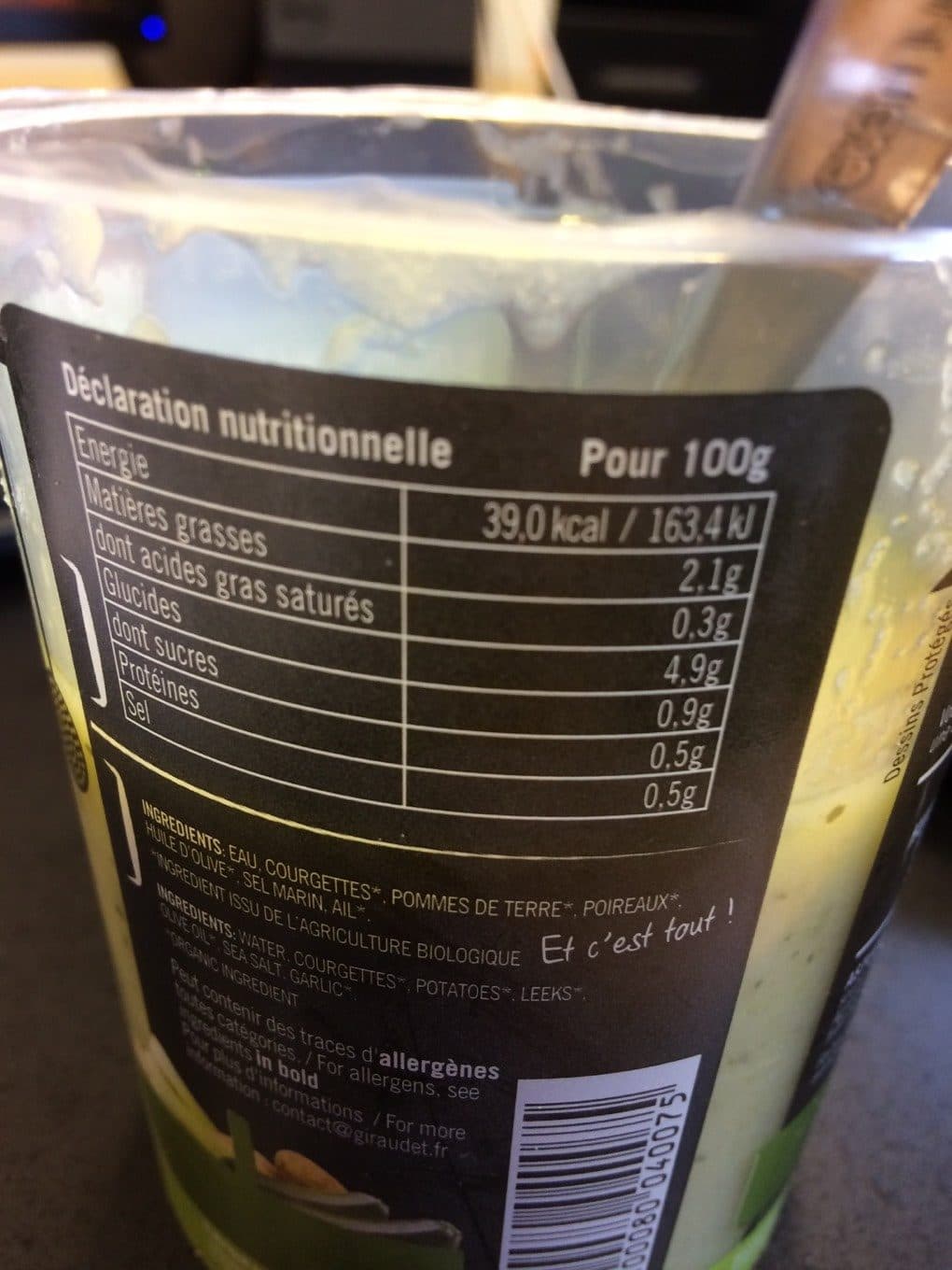 Giraudet Soupe fraîche légumes potager bio packshot