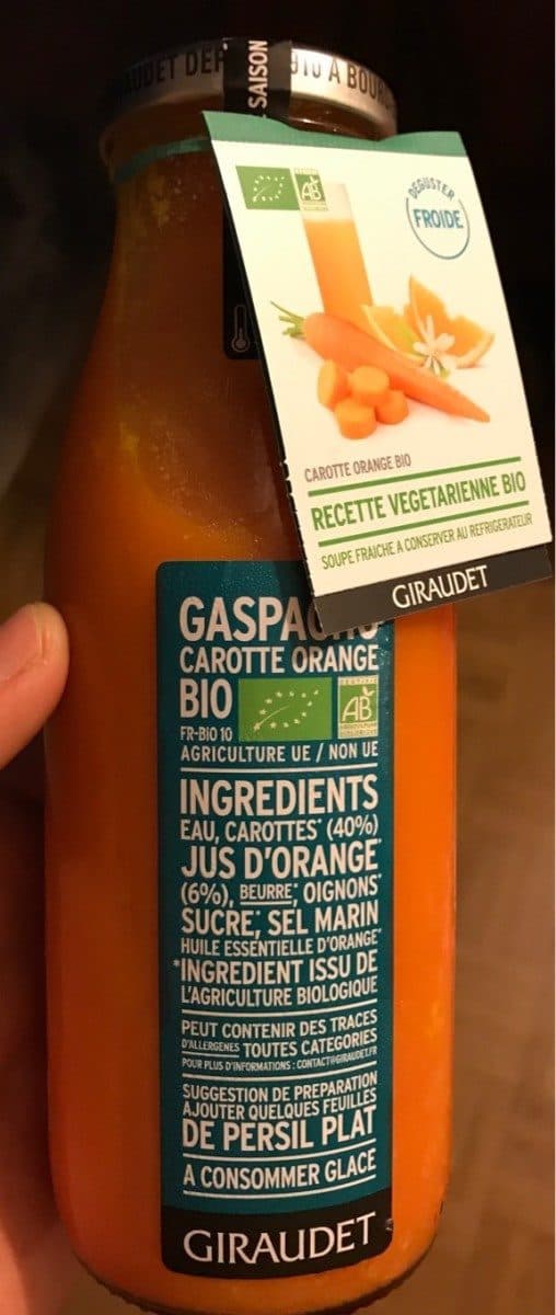 Giraudet Gaspacho carotte orange packshot