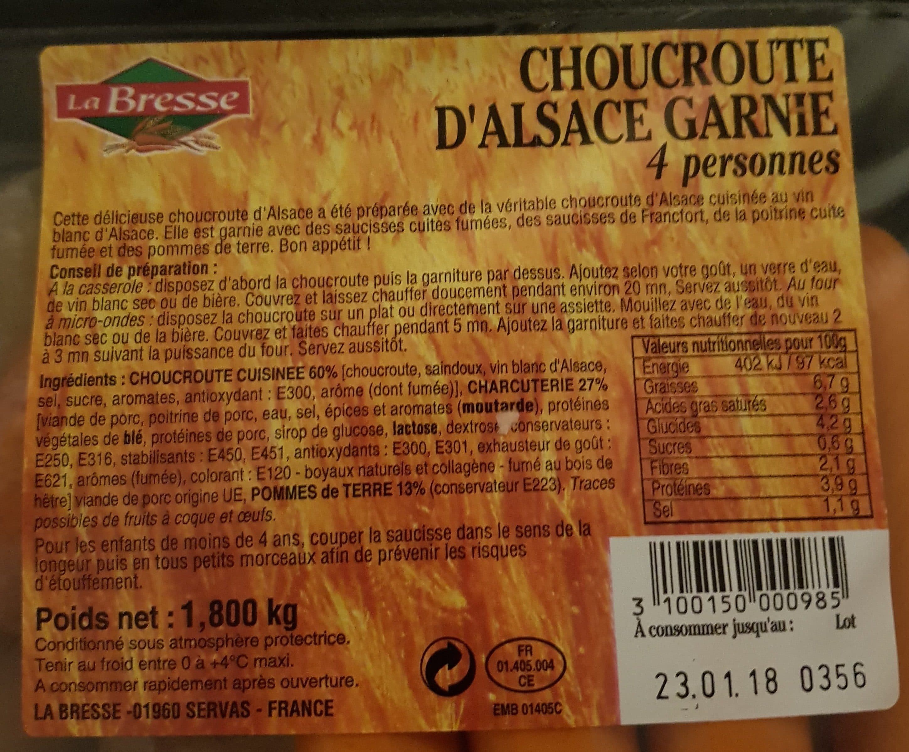La Bresse Choucroute d alsace garnie packshot