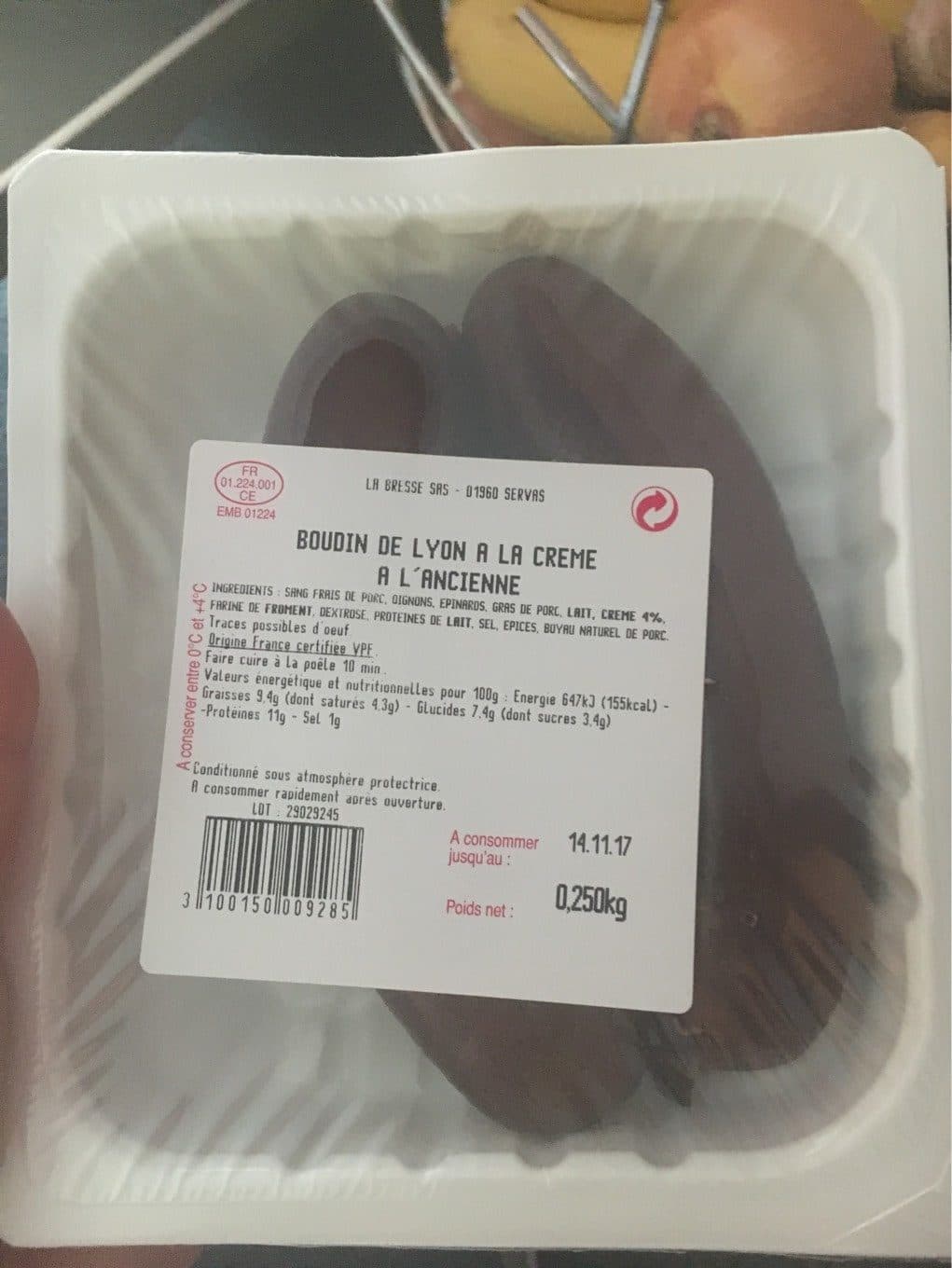 La Bresse Sas Boudin de lyon packshot