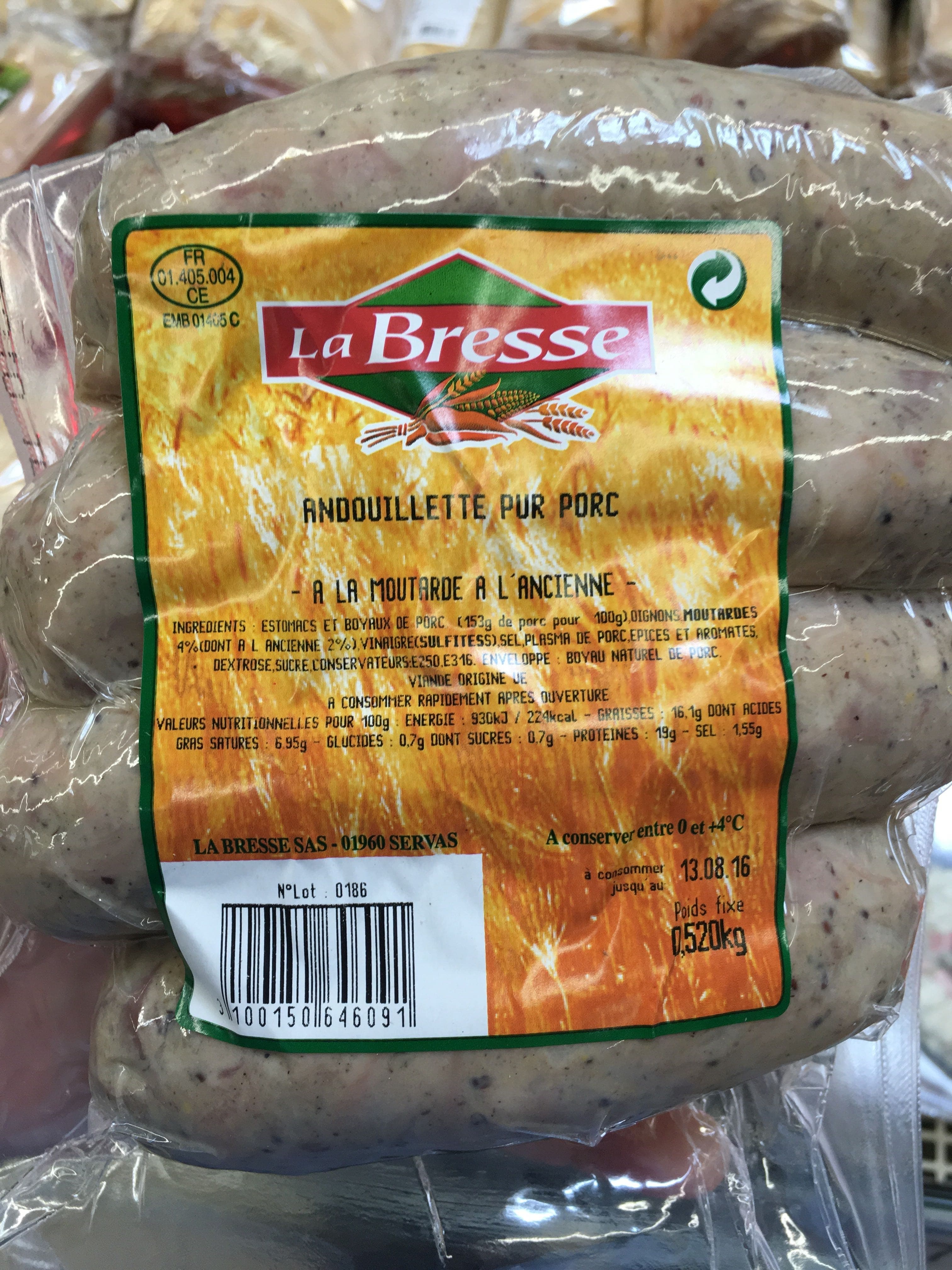 La Bresse Andouillette pur porc à la moutarde à l'ancienne packshot