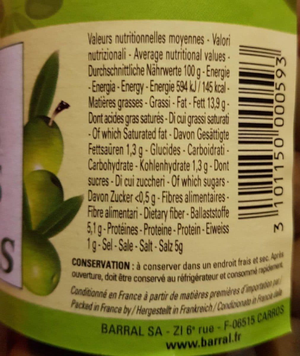 Barral OLIVES VERTES Entières packshot