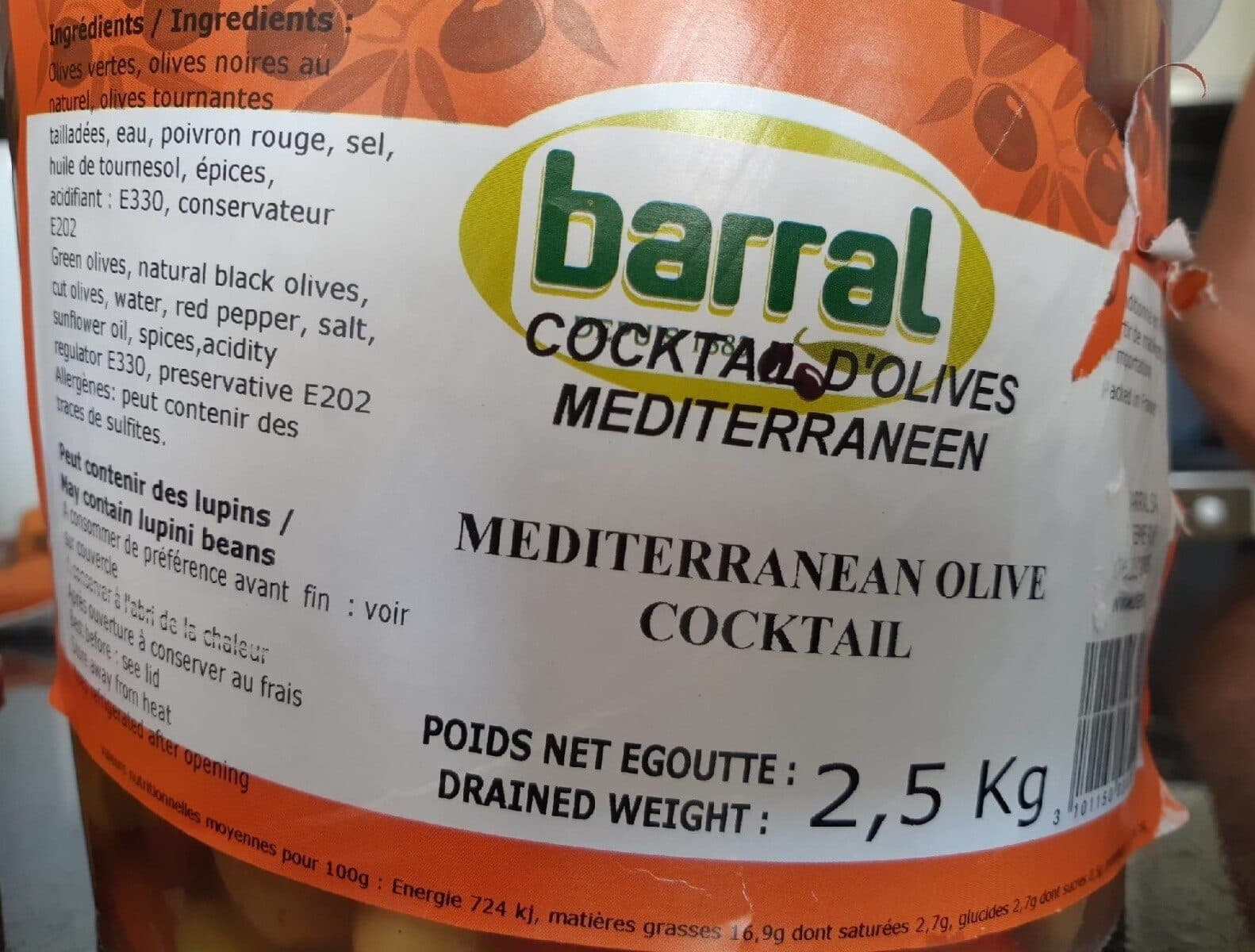 Barral Olives Cocktail Méditerranéen Barral 4KG, 1 Seau packshot