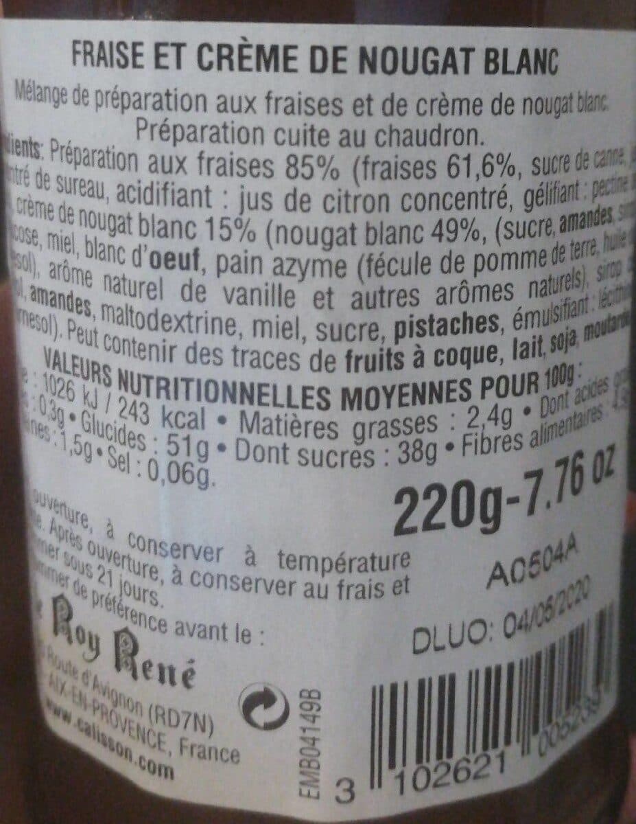 Le Roy René Fraise et crème de nougat blanc packshot