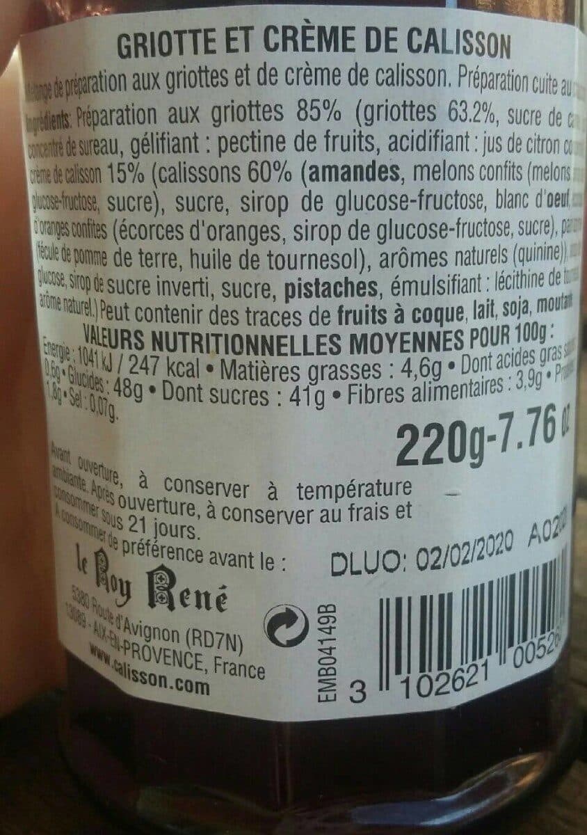 Le Roy René Griotte et crème de calisson packshot