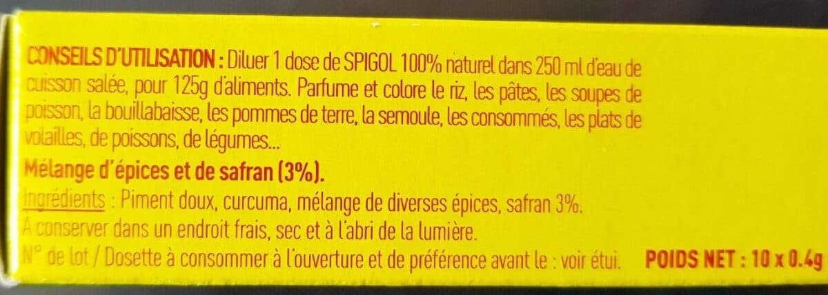 Spigol 10 Sachets Spigol 3% Safran packshot