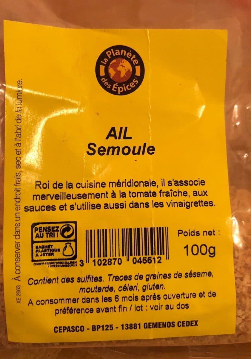 Open Food Facts Ail en semoule packshot