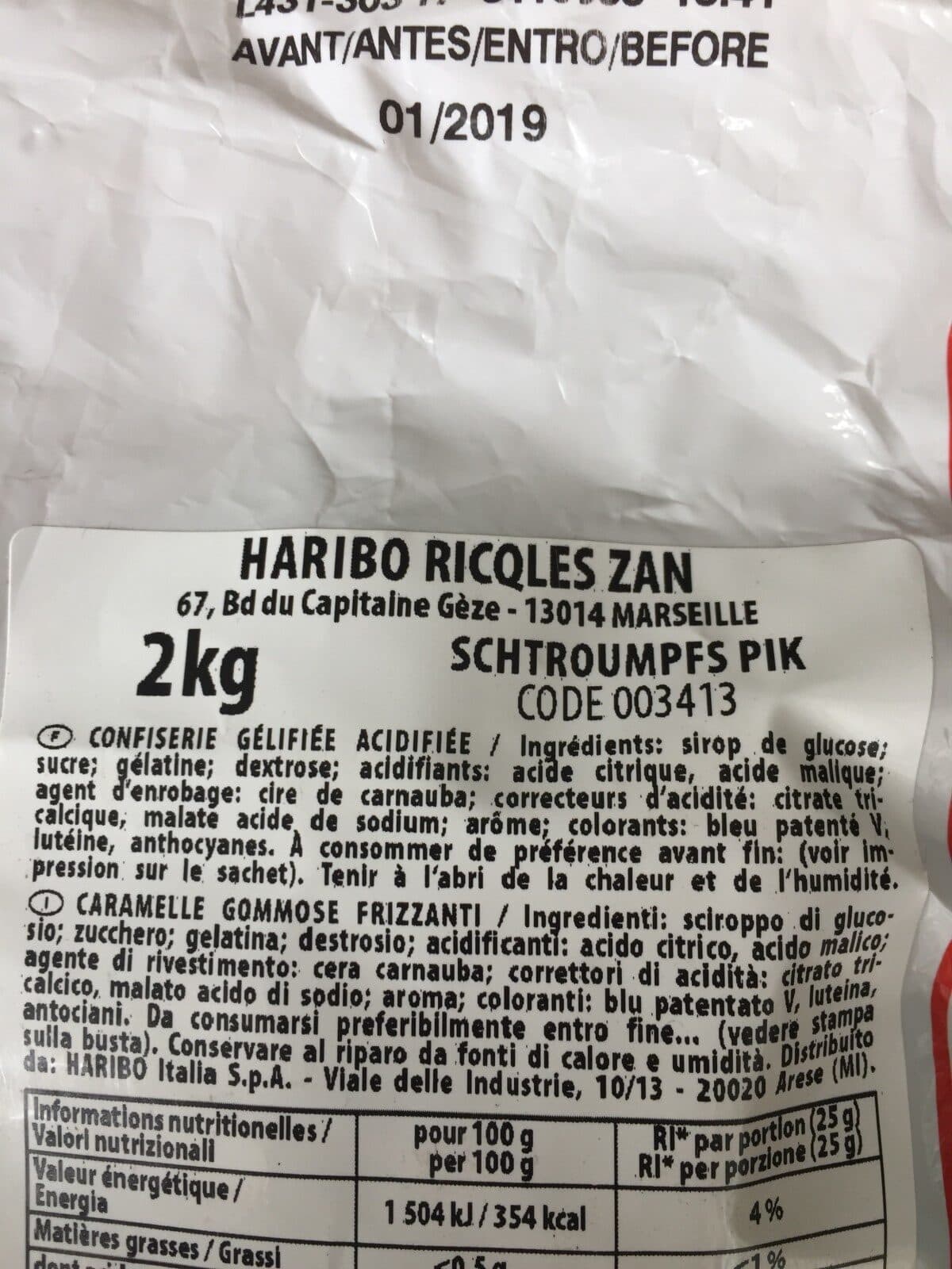 Haribo Haribo Schtroumpfs Pik packshot