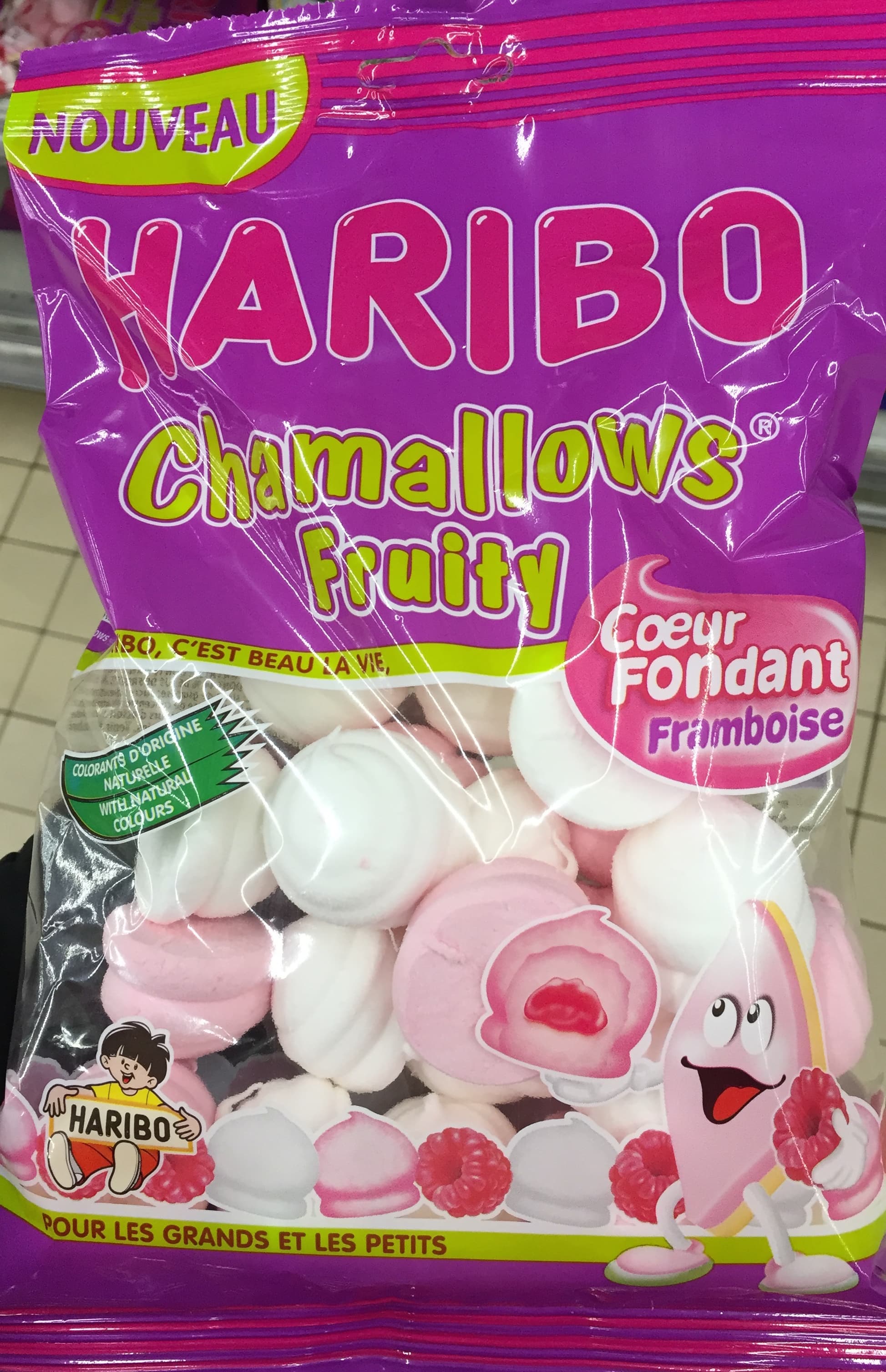 Haribo Chamallows Fruity Coeur fondant Framboise packshot